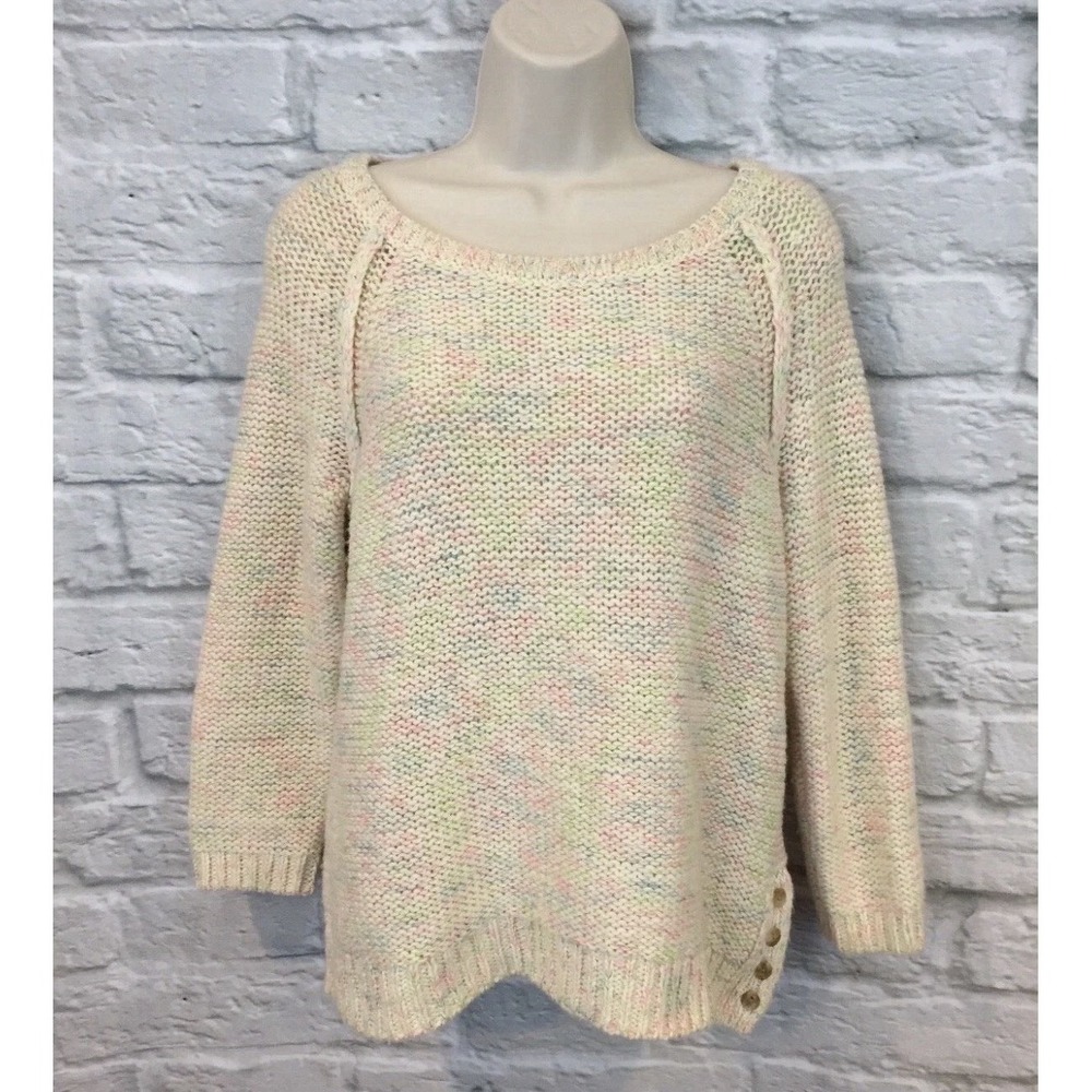 Moth Anthropologie Pastel Confetti Women Knit Sweater Raglan Crewneck Medium